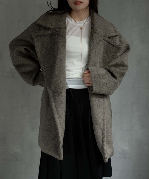 pコート ピーコート 「ユニセックス商品」シャーギーハーフコート メンズ レディース | CREARE -LINO- | 14
