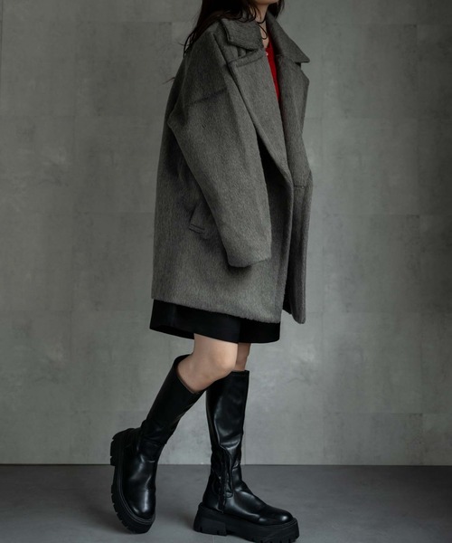 pコート ピーコート 「ユニセックス商品」シャーギーハーフコート メンズ レディース | CREARE -LINO- | 23