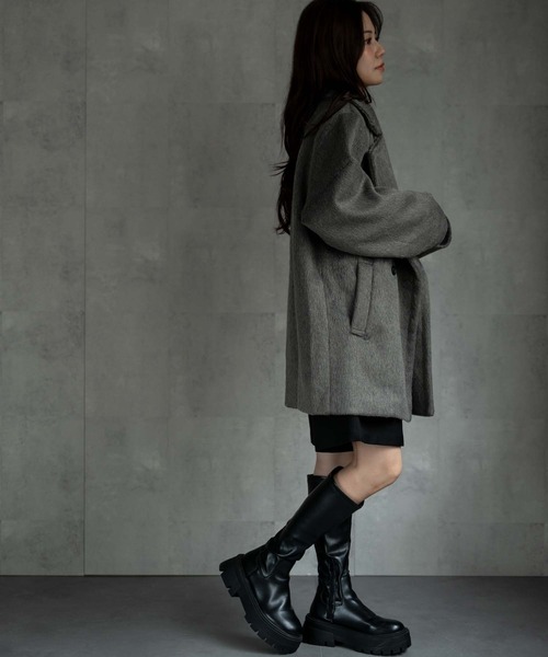 pコート ピーコート 「ユニセックス商品」シャーギーハーフコート メンズ レディース | CREARE -LINO- | 21