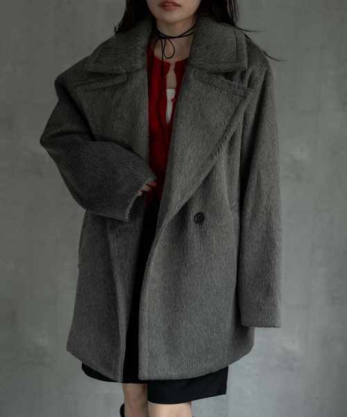 pコート ピーコート 「ユニセックス商品」シャーギーハーフコート メンズ レディース | CREARE -LINO- | 08