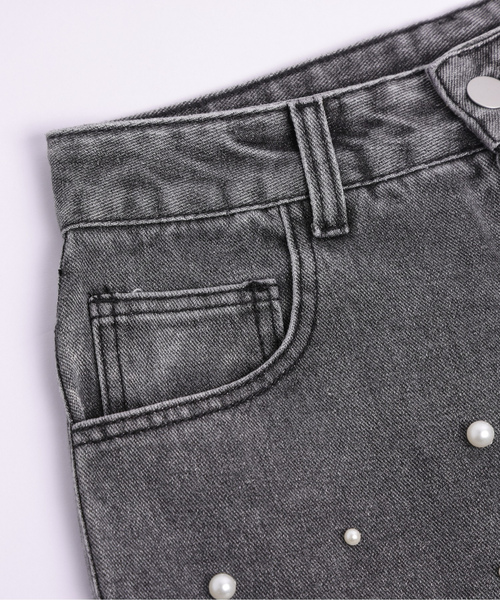 「SUGAR BISKET」 加工デニムパンツ L ブラック系その他 レディース