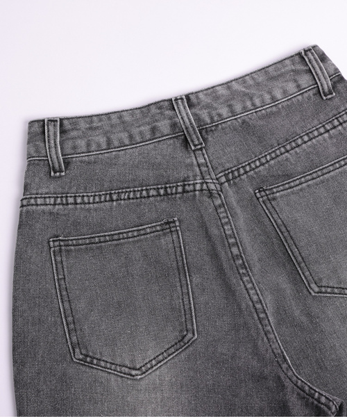 「SUGAR BISKET」 加工デニムパンツ L ブラック系その他 レディース