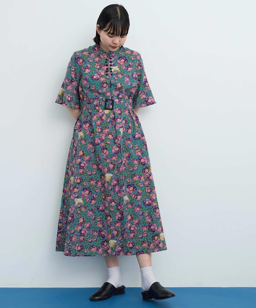 新品タグ❤️レアSelfportrait 花柄ワンピースアシンメトリー　フラワー I am in fact ワンピース Arctic Flower スタンドカラー