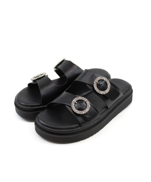 「VIVIAN」 フラットサンダル M ブラック レディース_画像3