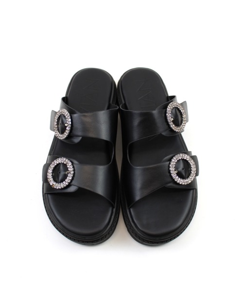 「VIVIAN」 フラットサンダル M ブラック レディース_画像4