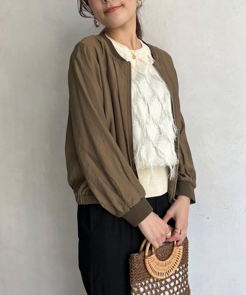 「Chez toi」 ジップアップブルゾン FREE ブラック レディース_画像5