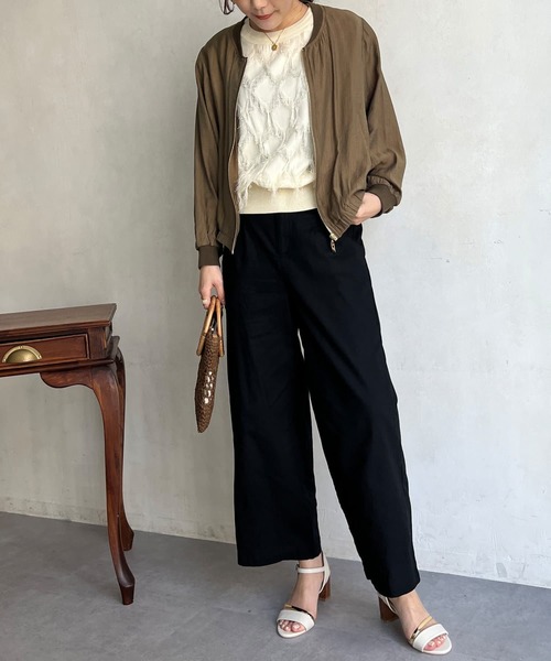 「Chez toi」 ジップアップブルゾン FREE ブラック レディース_画像6