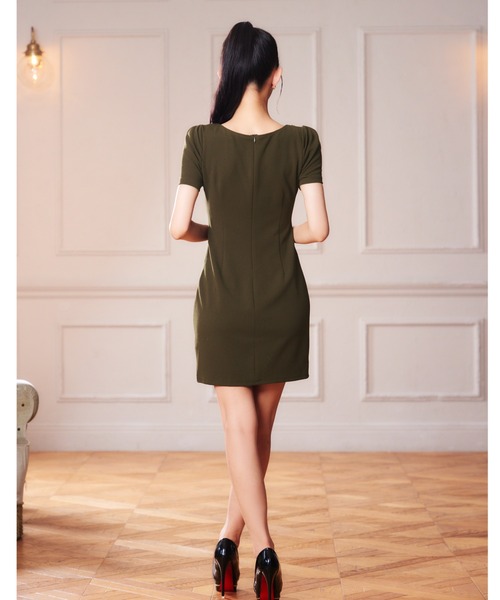 DAZZY（デイジー） ドレス バイカラー フロント パール ビジュー