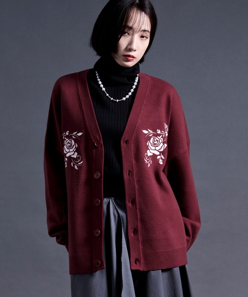 MUVEIL ローズ刺繍　カーディガン レトロローズカーディガン | MUVEIL Online Shop
