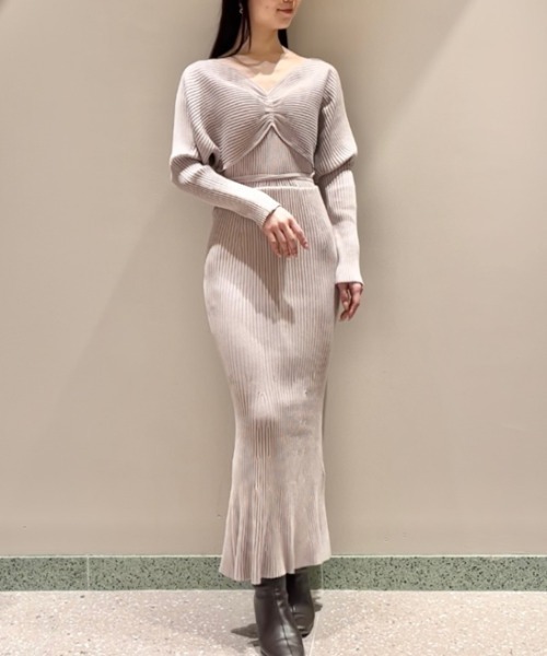 SNIDEL（スナイデル） ニットワンピース ONE SIZE グレー レディース