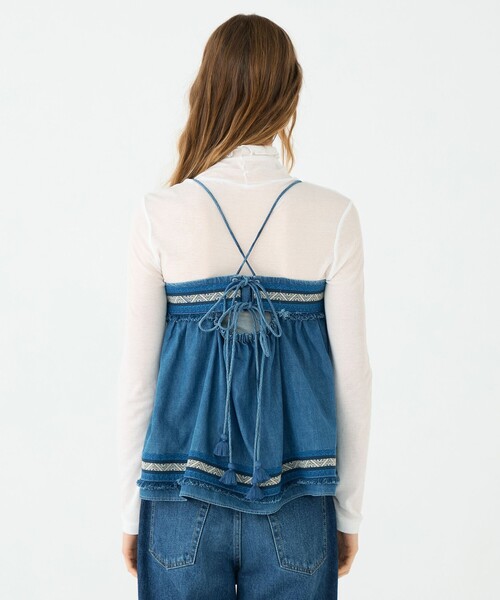 SOULEIADO（ソレイアード） キャミソール ラインエンブロイダリー