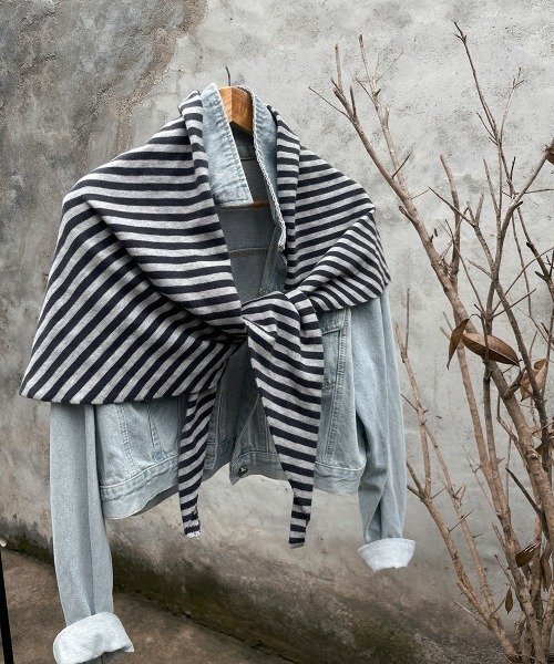 マフラー ストール 5色展開 三角ニットスカーフ レディース : ZOZOTOWN