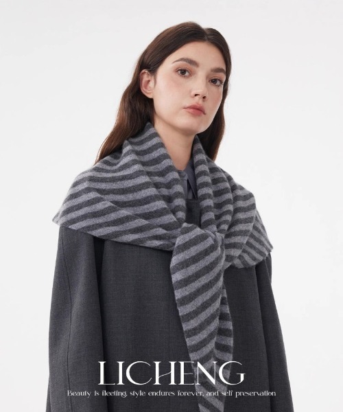 マフラー ストール 5色展開 三角ニットスカーフ レディース : ZOZOTOWN