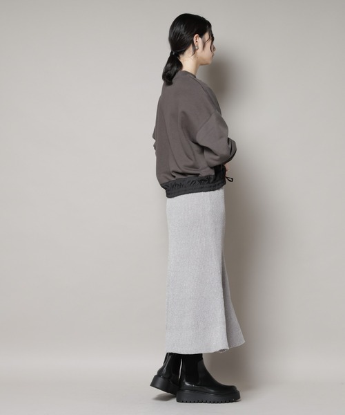 NANO universe（ナノ・ユニバース） スカート ラメモールワイドリブ