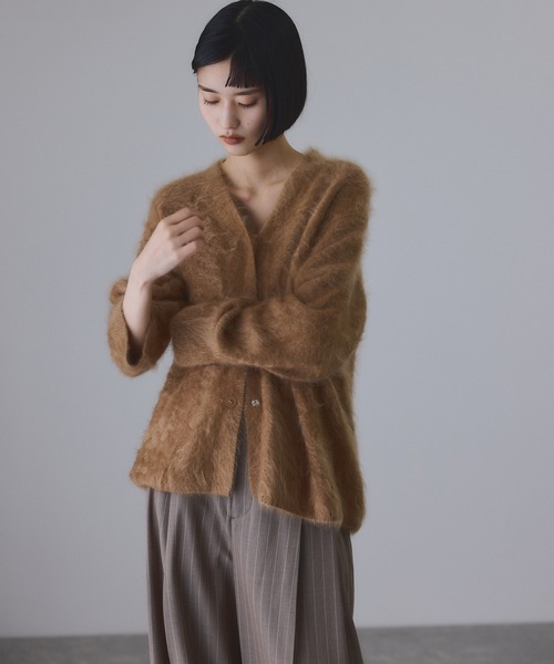 ADAM ET ROPE'（アダムエロペ） カーディガン ブラッシュカシミヤV
