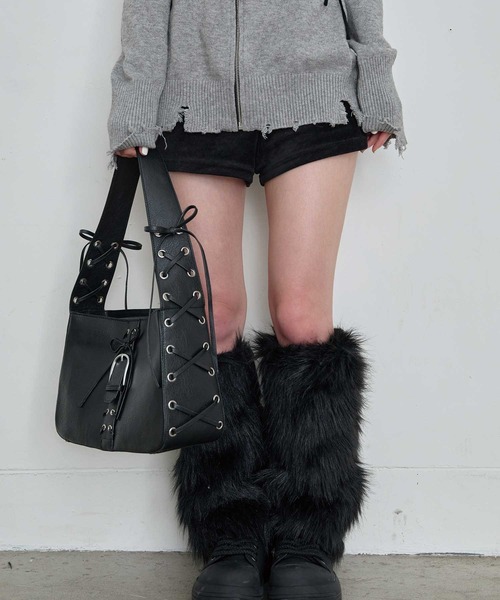 ハンドバッグ lace up shoulder bag / レースアップショルダーバッグ