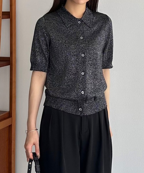 「callautia」 ニットカーディガン MEDIUM グレー レディース_画像2