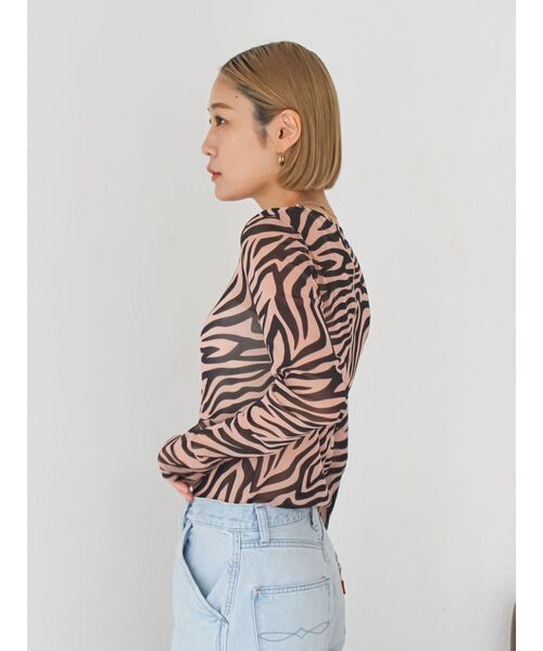 Ungrid（アングリッド） tシャツ ゼブラ柄シアーチュールロング