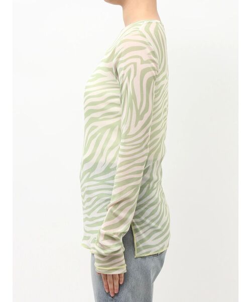 Ungrid（アングリッド） tシャツ ゼブラ柄シアーチュールロング
