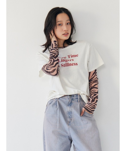Ungrid（アングリッド） tシャツ ゼブラ柄シアーチュールロング