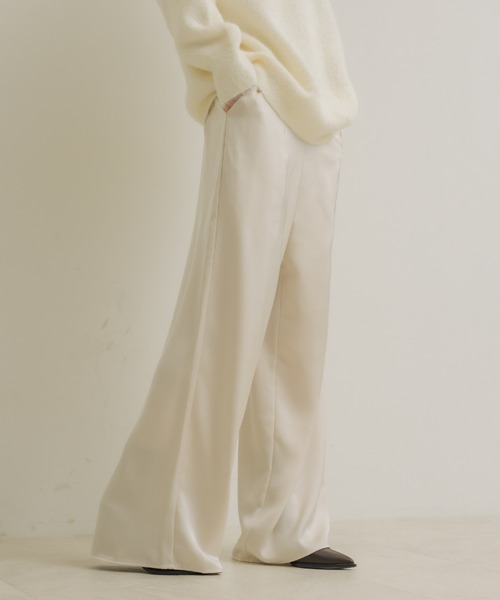 NEUNA（ヌナ） スラックス パンツ サテンシルエットパンツ レディース
