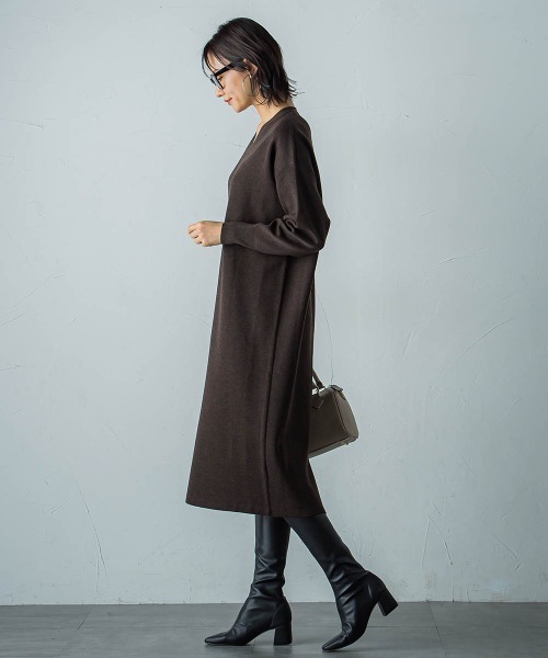 LAUTREAMONT（ロートレアモン） ワンピース 「WEB限定」Vネックニット