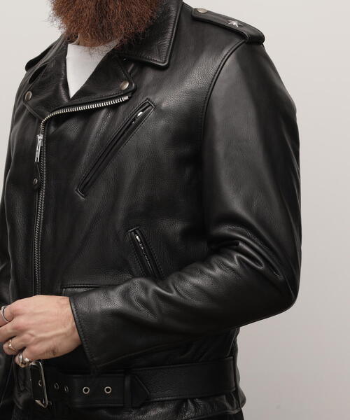 Schott NYC レザージャケット 38サイズ Schott N.Y.C（ショット） 「schott」 レザーブルゾン 38 ブラック