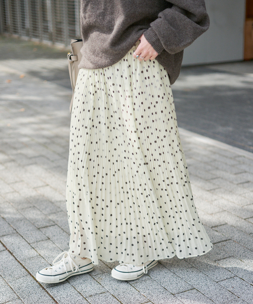 Spick and Span ドットプリーツイージースカート Spick & Span｜《一部店舗+WEB限定》ドットプリーツイージースカート