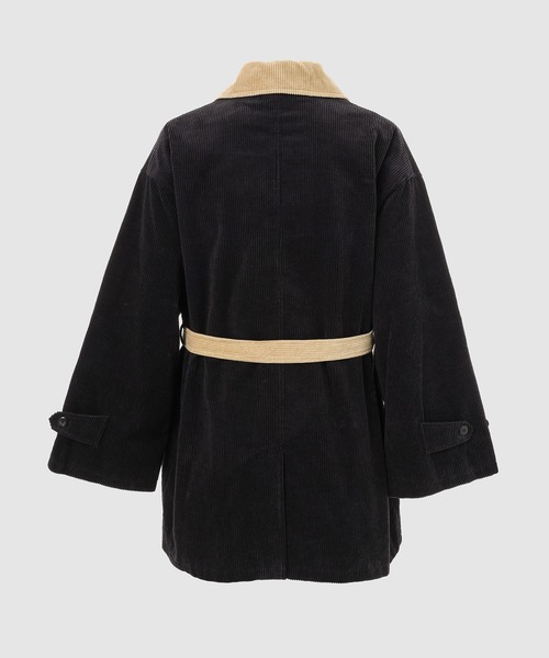 コート ジャケット CORDUROY WAIST BELTED HALF COAT HL メンズ レディースの画像