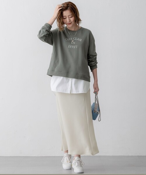 「23区」 スウェットカットソー 32 ベージュ レディース_画像3