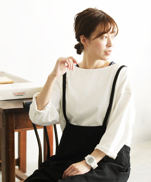 「soulberry」 7分袖カットソー 4L パープル レディース_画像5