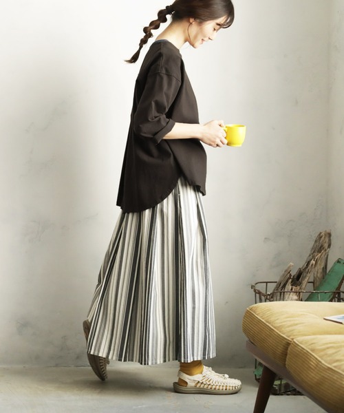 「soulberry」 7分袖カットソー 4L パープル レディース_画像7