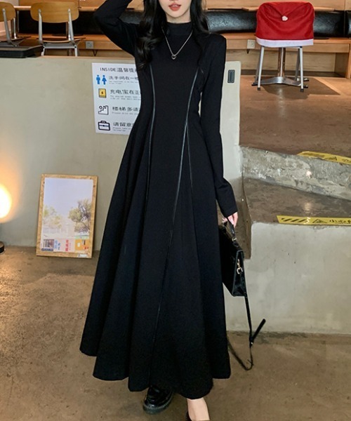 新品未使用タグ付★CIVIDINI★バイカラー★フレア★ロングワンピース Diosfront ワンピース パイピングAラインロングワンピース : ZOZOTOWN