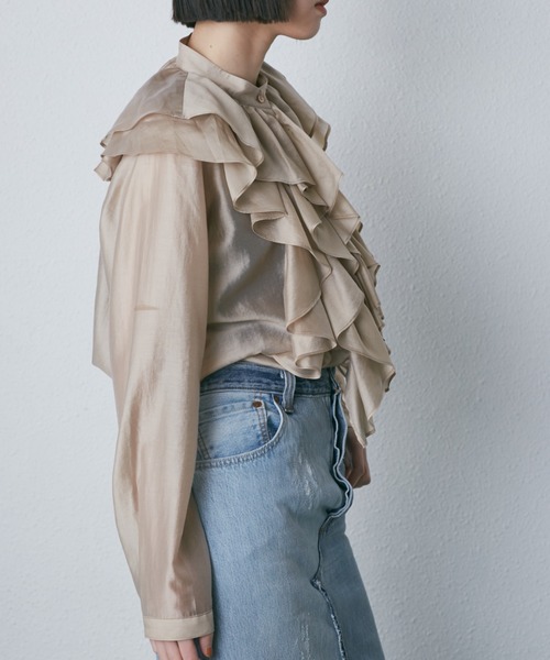 「mici」 長袖ブラウス FREE ベージュ レディース_画像7