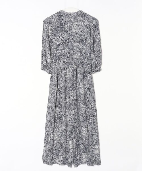 「COMPTOIR DES COTONNIERS」 花柄7分袖ワンピース S ネイビー レディース_画像2