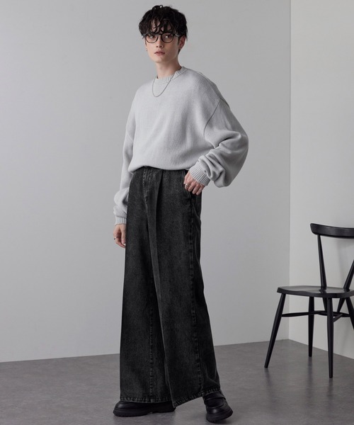 「MONO-MART」 デニムパンツ L グレー メンズ_画像4