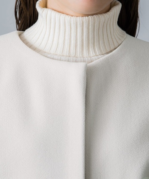 「Pierrot」 ノーカラーコート M ネイビー レディース_画像8