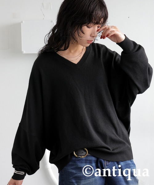 「antiqua」 長袖ニット ONESIZE パープル レディースの画像7