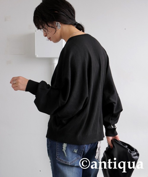 「antiqua」 長袖ニット ONESIZE パープル レディースの画像9