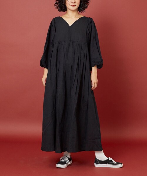 「Freada」 半袖ワンピース ONE SIZE レッド レディース_画像7