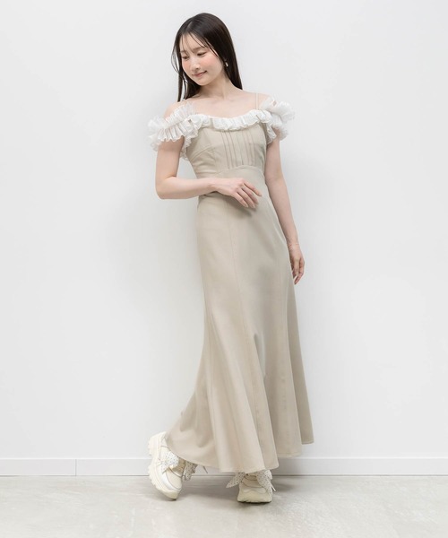 RANDA（ランダ） ワンピース レースフリルマーメイドキャミワンピース
