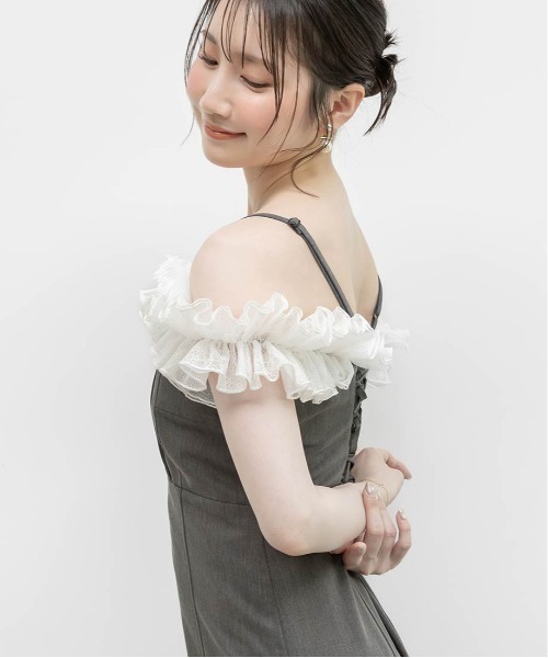 RANDA（ランダ） ワンピース レースフリルマーメイドキャミワンピース