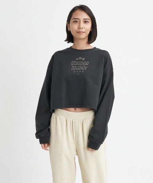 「ROXY」 スウェットカットソー MEDIUM ブラック レディース_画像9