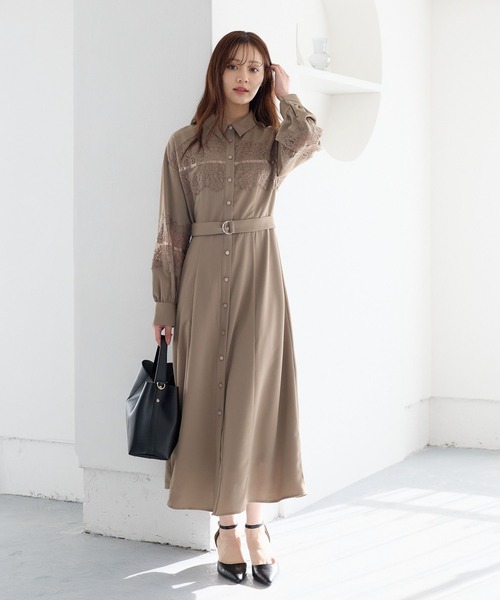 Andemiu ワンピース Andemiu（アンデミュウ） ワンピース ソデレースキリカエワンピース