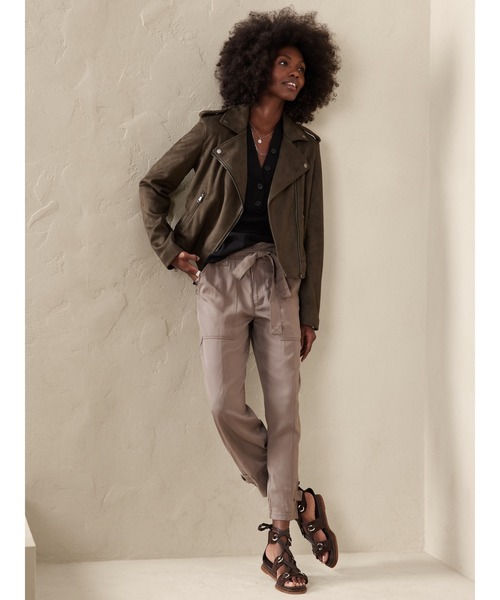 「BANANA REPUBLIC FACTORY STORE」 ライダースジャケット X-SMALL ブラック レディース_画像6
