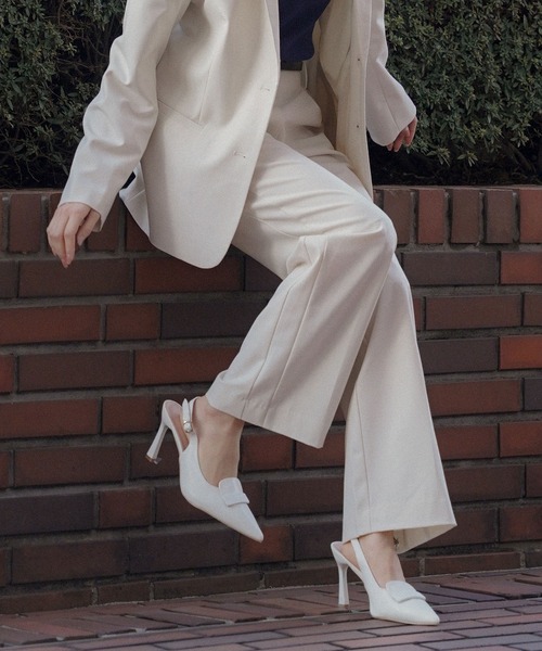 スラックス パンツ サイドシーム スリム ストレート パンツ KINO THE KEI レディース_2