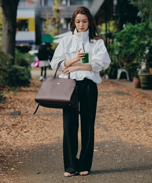 スラックス パンツ サイドシーム スリム ストレート パンツ KINO THE KEI レディース_6