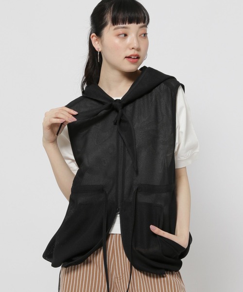レース＆メッシュ2WAYベスト 人気完売!! niko and…（ニコアンド） ベスト ジレ レース＆メッシュ2WAYベスト