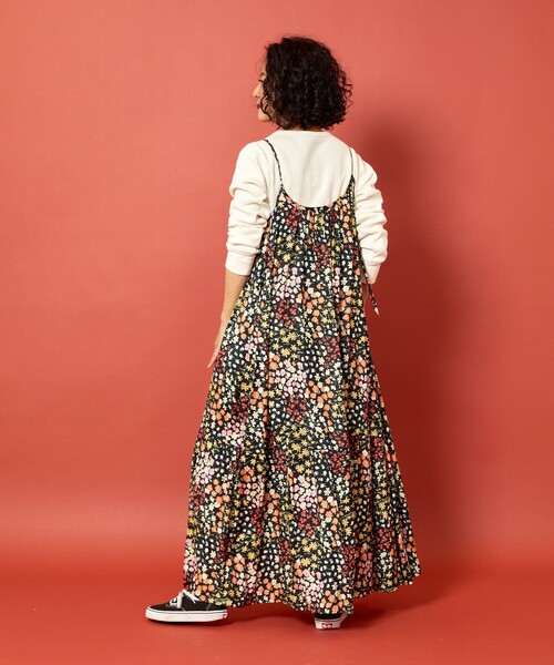 「Freada」 キャミソールワンピース ONE SIZE レッド レディースの画像