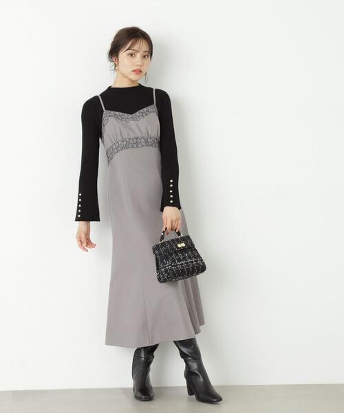 「PROPORTION BODY DRESSING」 キャミソールワンピース MEDIUM グレー レディース_画像3